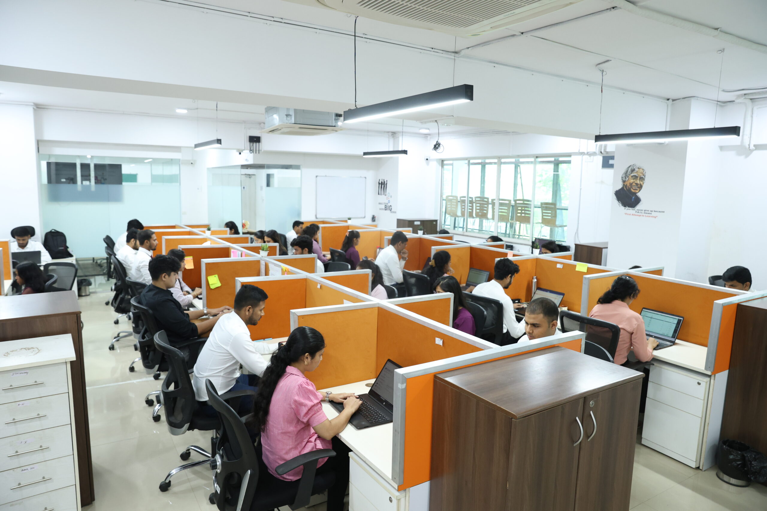 Open workspace with cubicles