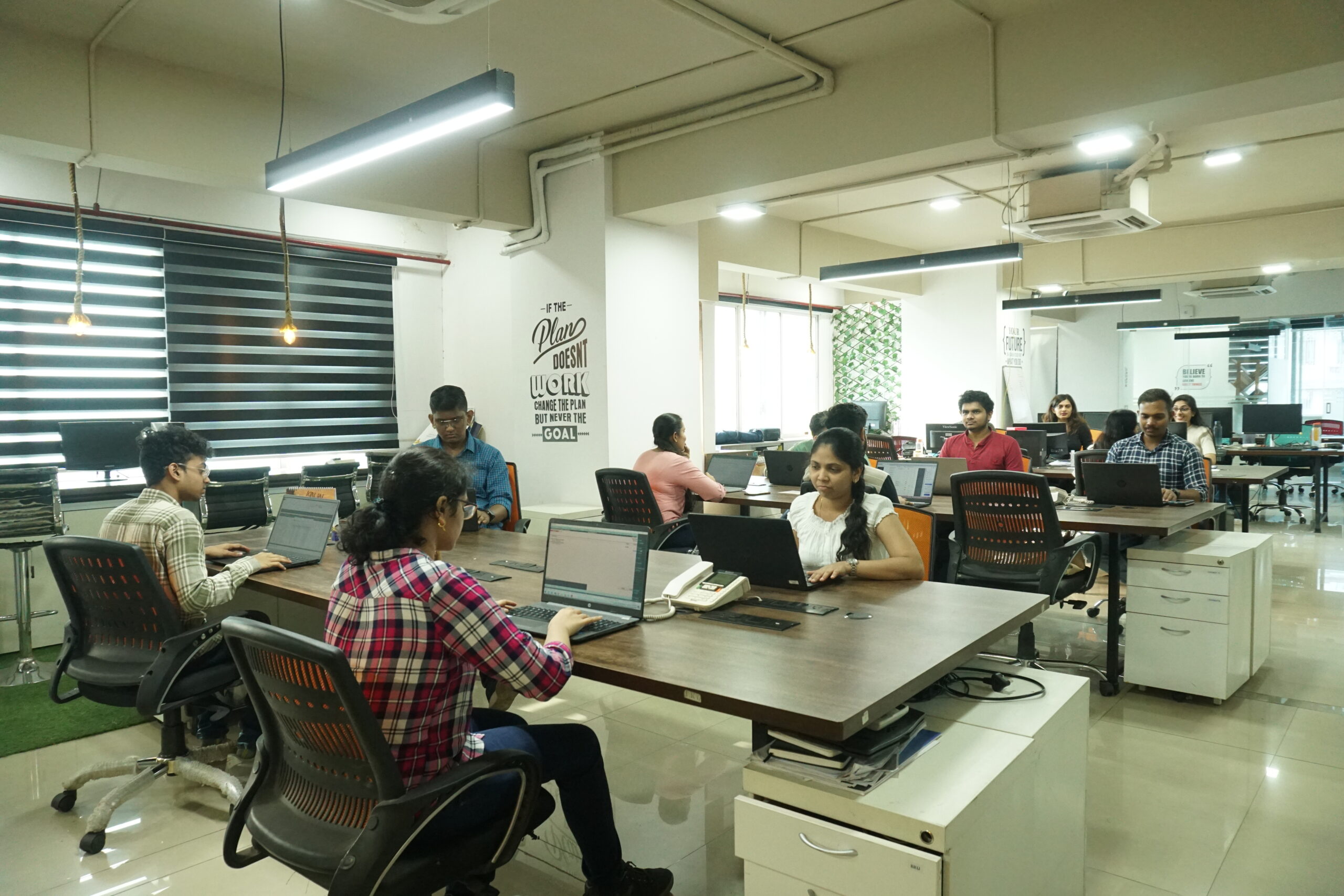 Open plan workspace