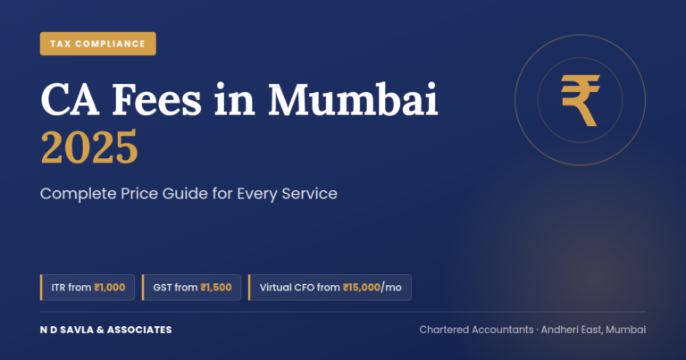 CA Fees in Mumbai 2025: Complete Price Guide for Every Service